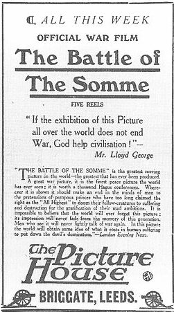 <i>The Battle of the Somme</i> (film) 1916 British film