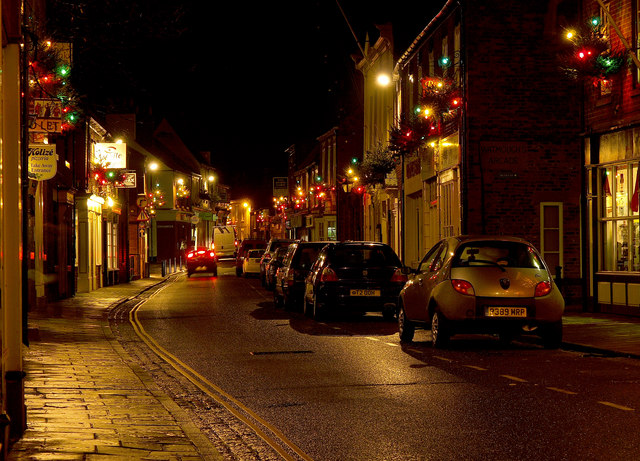 File:St. Augustinegate with its Christmas Lights - geograph.org.uk - 1069458.jpg