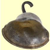 Post Medieval bell, height: 14.33 mm diameter: 14.80 mm weight: 0.8 g. Example of physical damage to metal objects. 2011 T212 Post Medieval bell (FindID 436777-361093).jpg