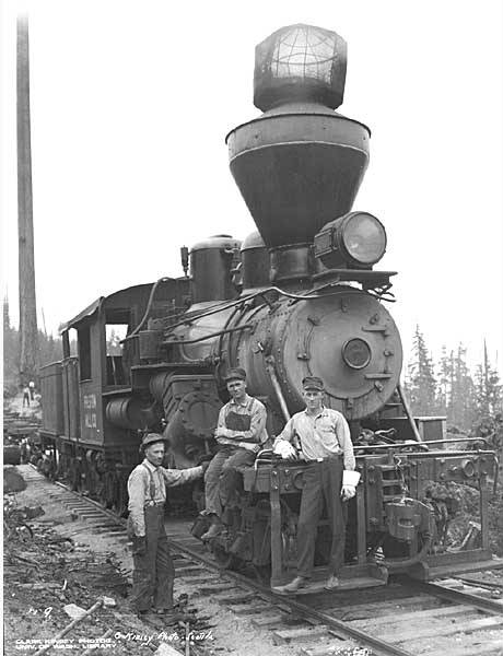 File:Crew in front of Preston Mill Company's three-truck, class C Climax locomotive, ca 1926 (KINSEY 443).jpg