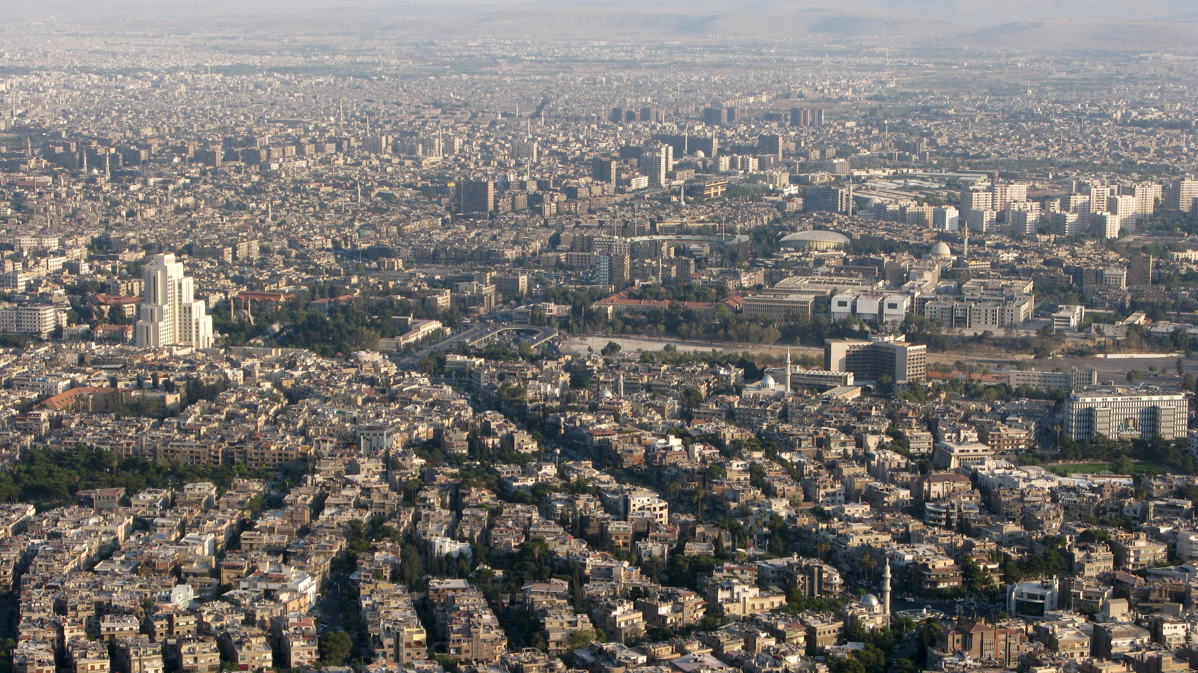 Damascus Syria Roof View Straight Street Scene Panorama Photo Stereoview G123 