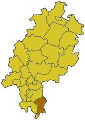 Lokasi Odenwaldkreises di Hessen