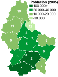 Cantones de Luxemburgo por población
