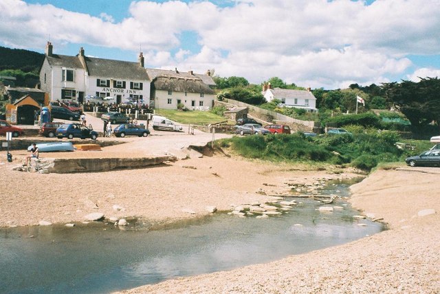 Seatown beach and pub - geograph.org.uk - 496528