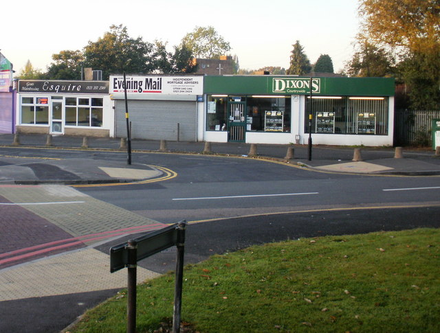 File:Shops at the corner of Cross Lane and Birmingham Road, Great Barr - geograph.org.uk - 1618654.jpg