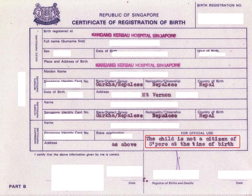 File Undated Singapore Birth Certificate Of Non Citizen Jpg Wikimedia Commons