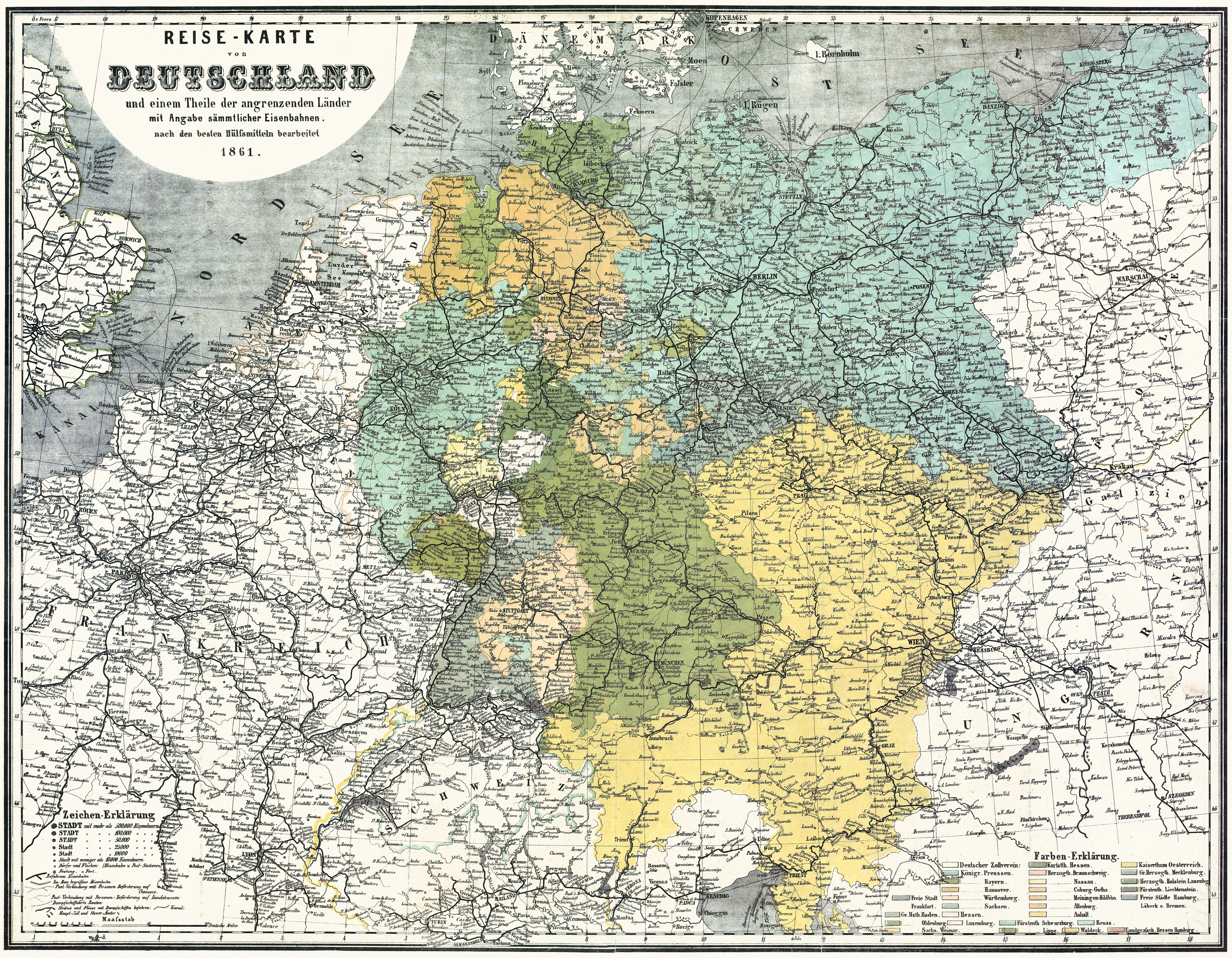 German rail network in 1861