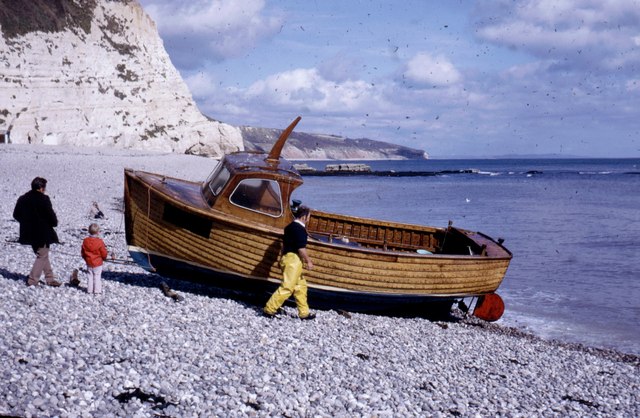 File:Fishing boat on the beach at Beer - geograph.org.uk - 994560.jpg