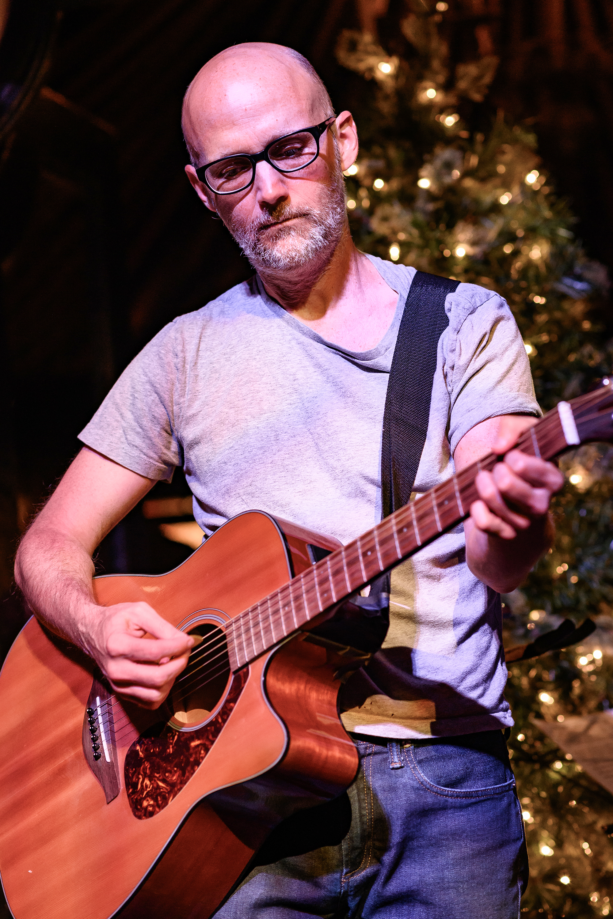 Moby performing in 2018