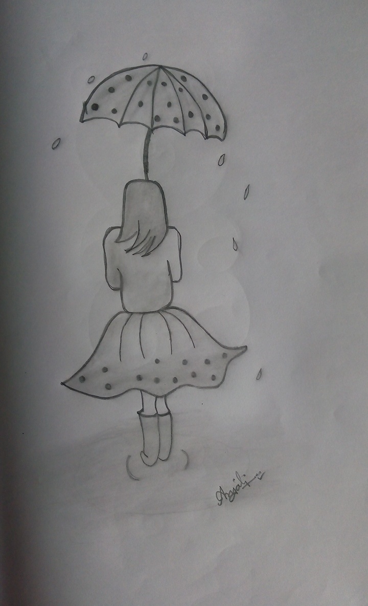 amazing sketch of a girl with umbrella ☔ . #girlsketch #sadgirl #youtu... |  TikTok