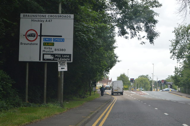 File:Braunstone Crossroads, A47 - geograph.org.uk - 4709549.jpg