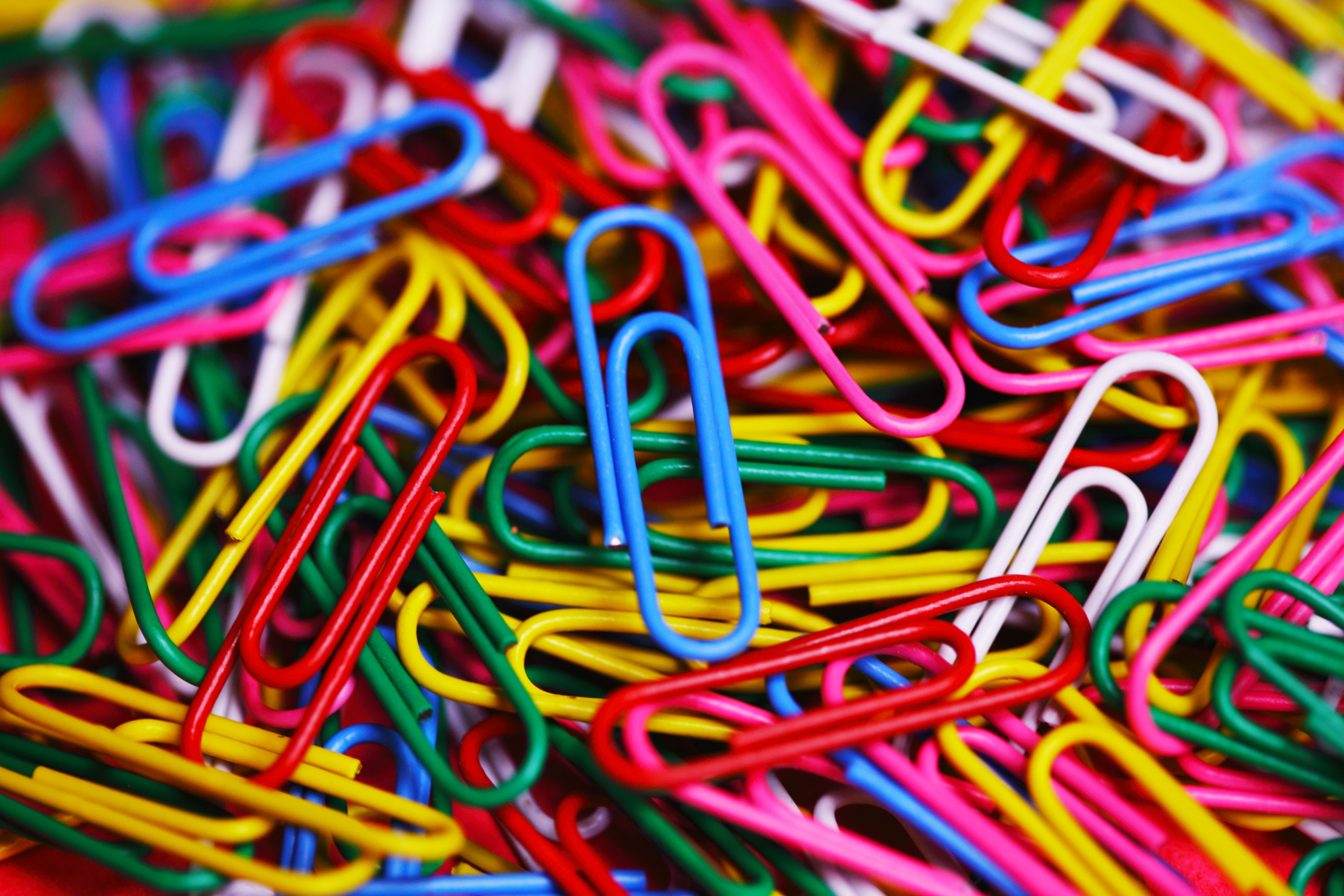 colorful paper clips