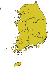 Bản đồ Hàn Quốc in nổi vị trí Incheon