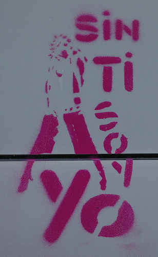 stencil graffiti girl