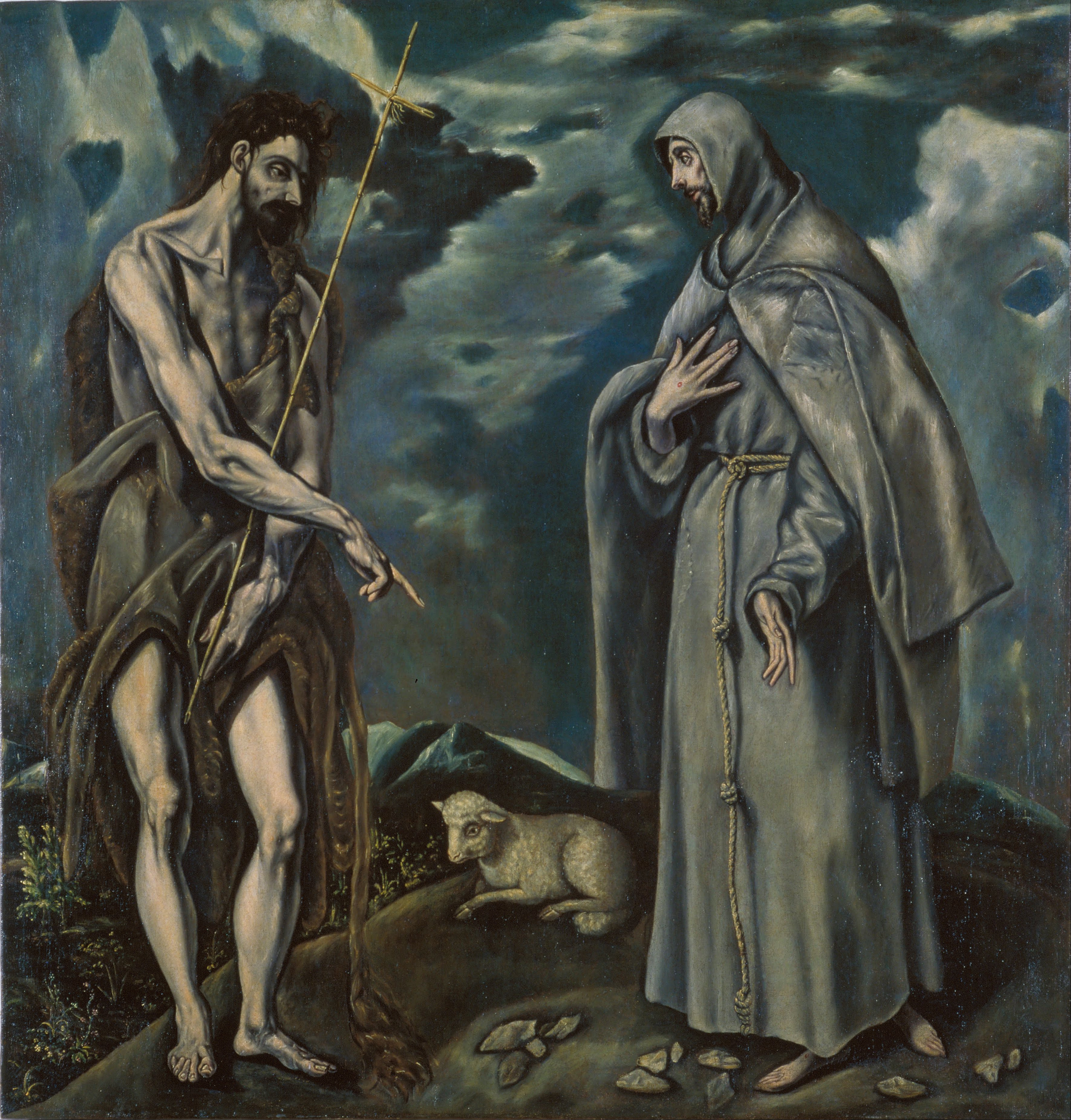 File:Workshop of El Greco - Saint John the Baptist and Saint Francis of ...