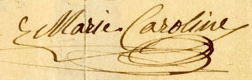 Fichier:French signature of Marie Caroline, Duchess of ...