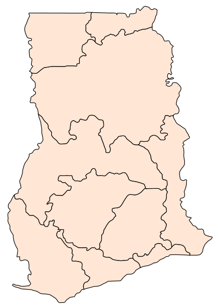 File:Ghana Blank Map of Regions.png