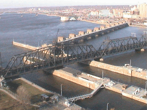The Government Bridge across the Mississippi River