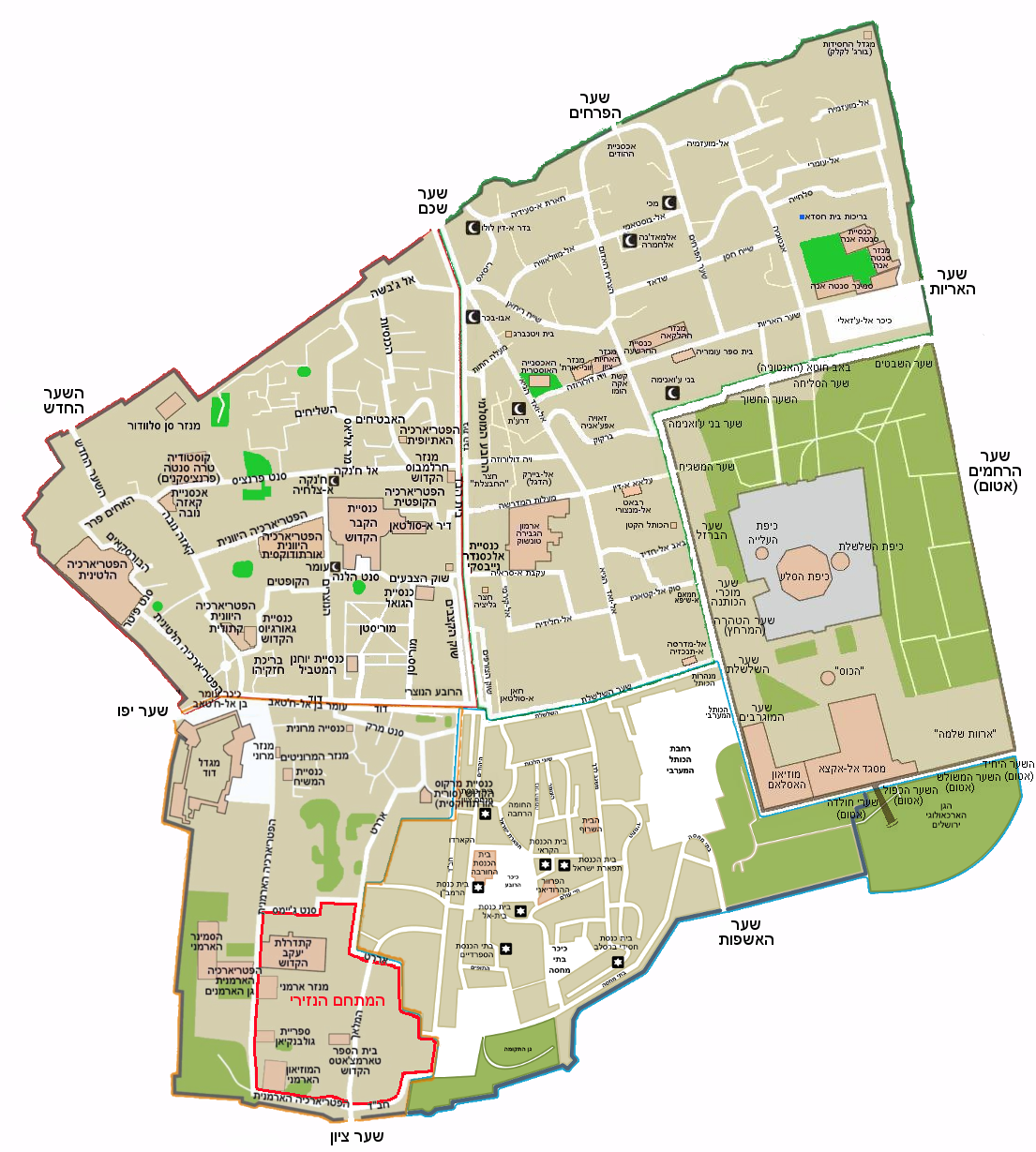 jerusalem old city map File Map Of Jerusalem The Old City Png Wikimedia Commons jerusalem old city map