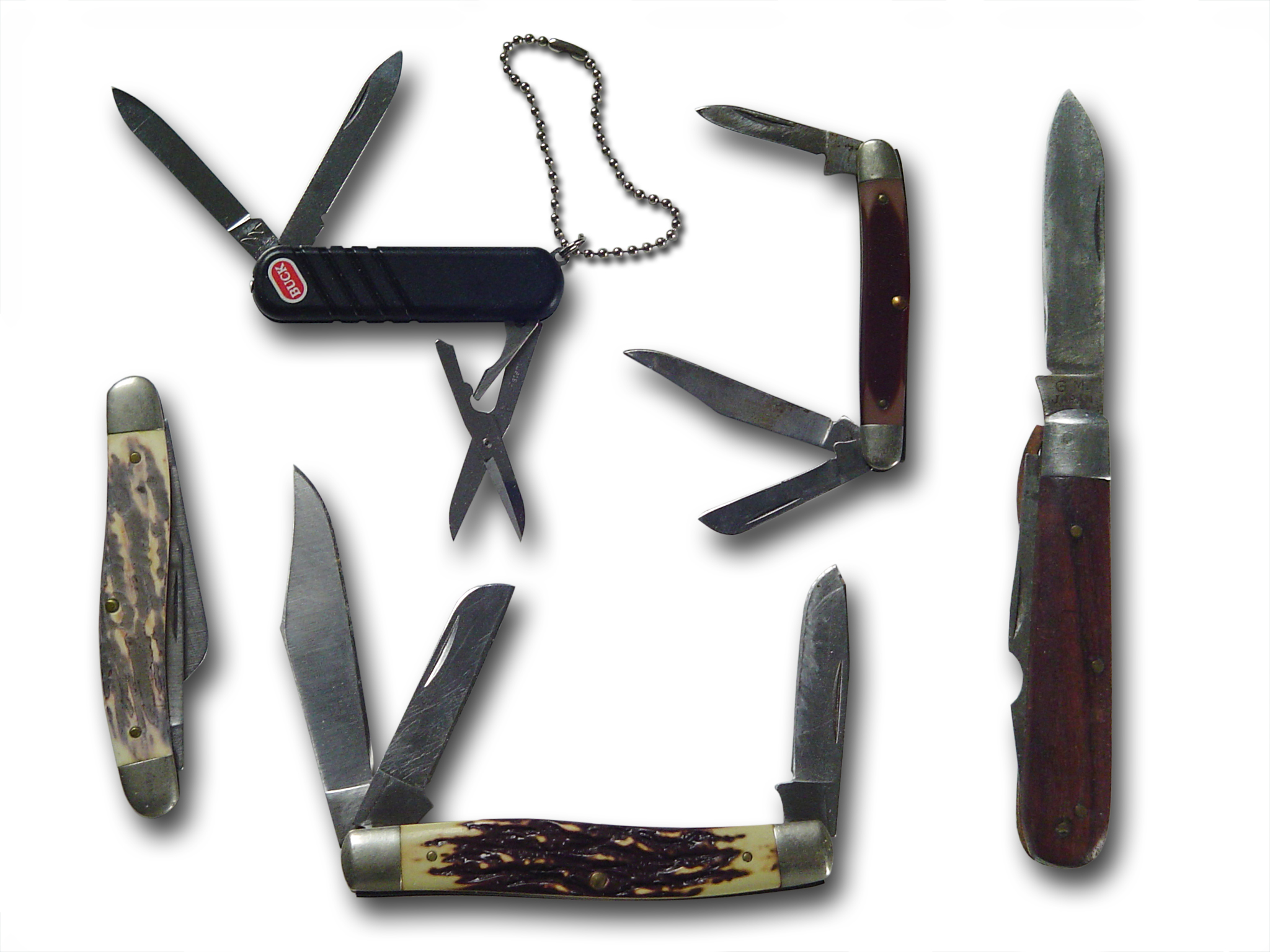 Taschenmesser mit Wellenschliff und Clip, Multitool-Messer mit