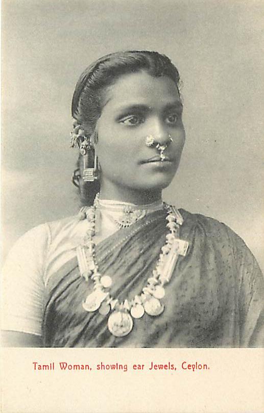 File:Portrait of a Tamil woman in Ceylon wearing various  -  Wikimedia Commons