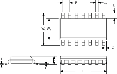 Ein SOIC, mit Gehäuseabmessungen