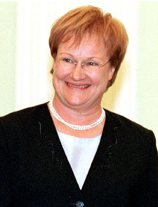 Tarja Halonen served as Finland's 11th President and the first female head of state from 2000 to 2012.