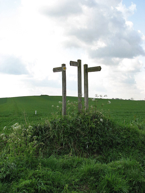 An image of an English crossroads.