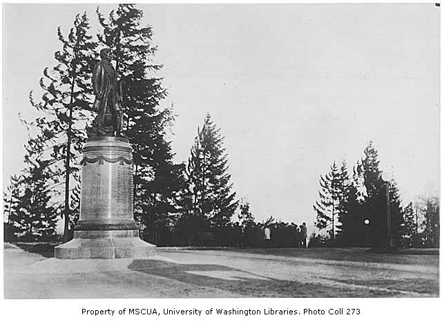 File:William Henry Seward monument in Volunteer Park with crowd in background, Seattle, probably between 1910 and 1912 (WARNER 31).jpg