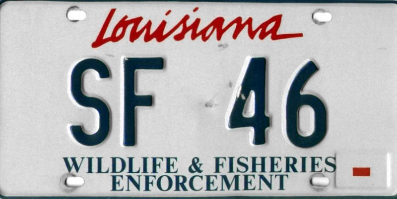 File:1993 Louisiana license plate SF 46 Game Warden.jpg