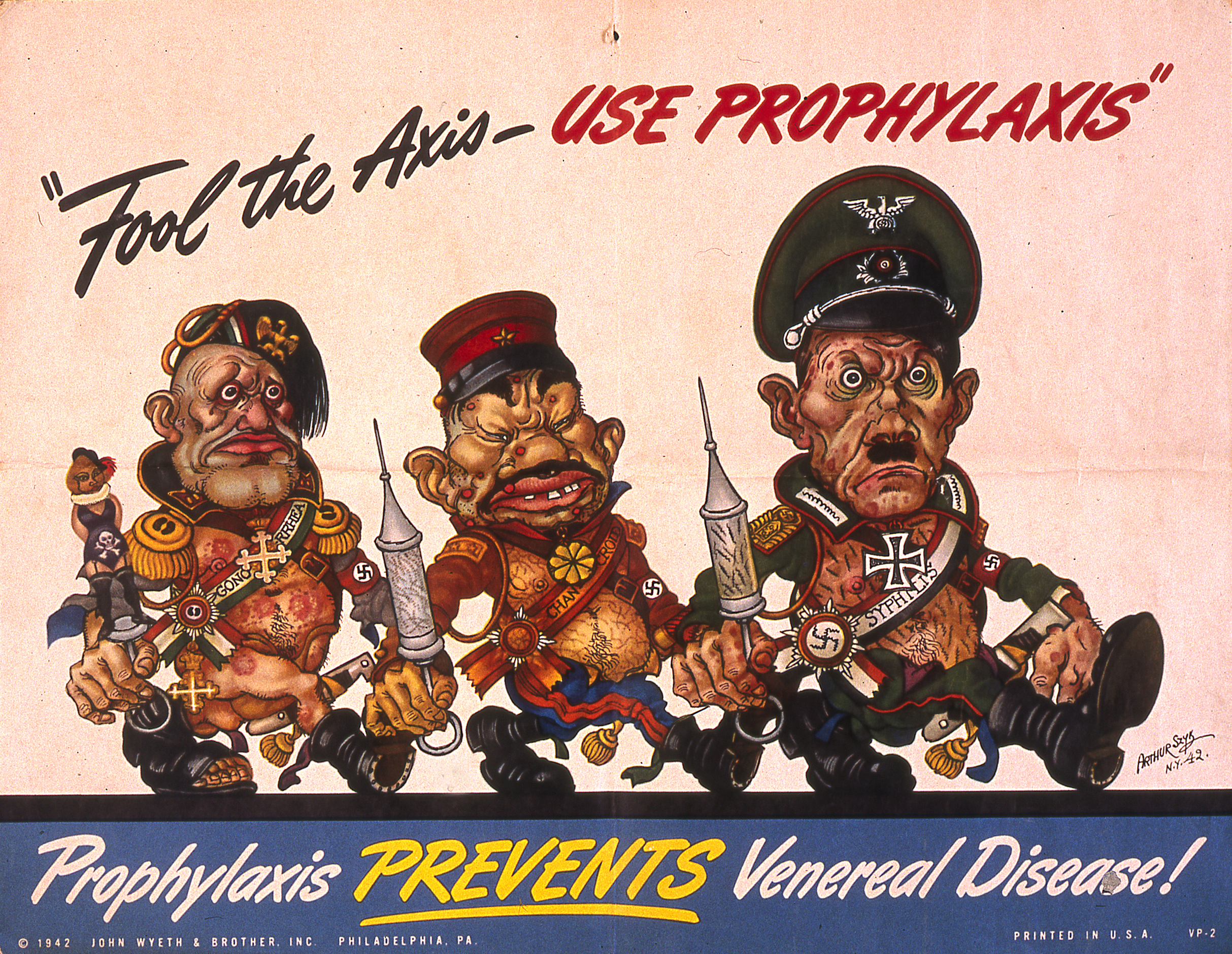 File:Arthur Szyk (1894-1951). Fool the Axis Use Prophylaxis poster (1942 ...2427 x 1880