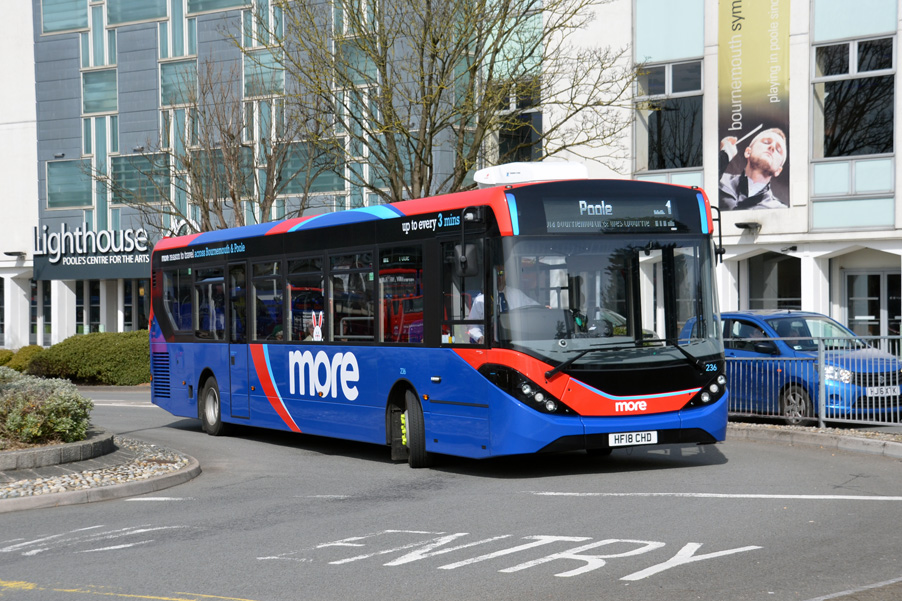 E20DMMC 236 enters Poole bus station on the 6th April 2018.jpg