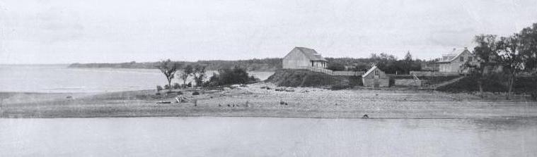 Poste de traite de la Compagnie de la Baie d'Hudson, rivière Métabetchouane, vers 1890