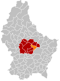 Kommunens läge i Luxemburg
