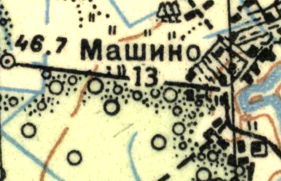 Mashinon kylän suunnitelma.  1939
