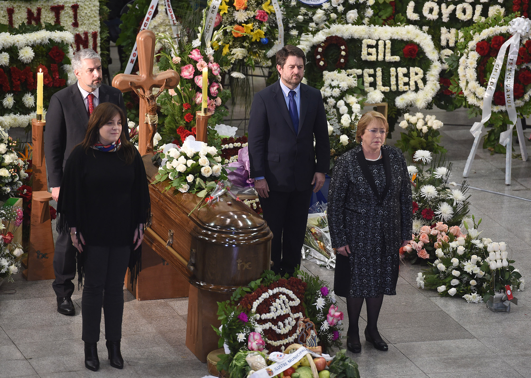 Velatorio de Loyola, con la presencia de la presidenta Michelle Bachelet.