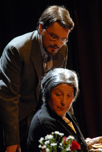 Alistair Nunn and Polly Mountain play George Tesman and Aunt Juju, June 2008 Alistair Nunn and Polly Mountain play Tesman and Miss Tesman.jpg