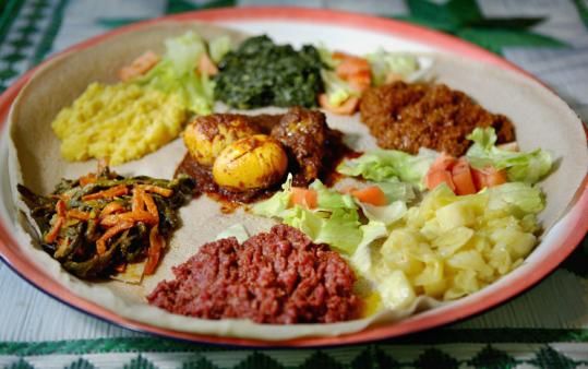 File:Eritrean Injera with stews.jpg