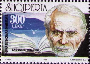 Файл:Lasgush Poradeci 1999 Albania stamp.jpg