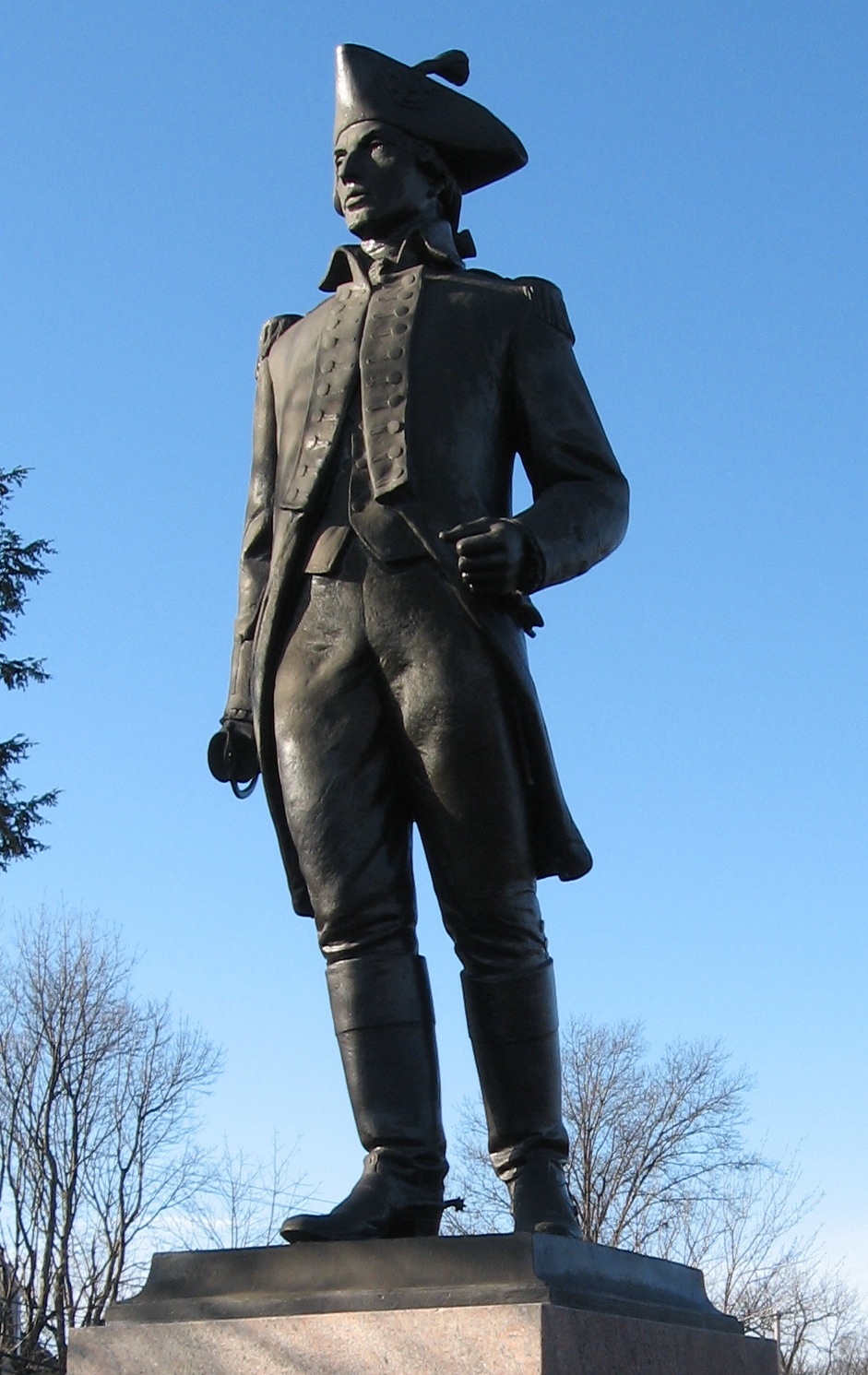 A statue of Loammi Baldwin in [[Woburn, Massachusetts