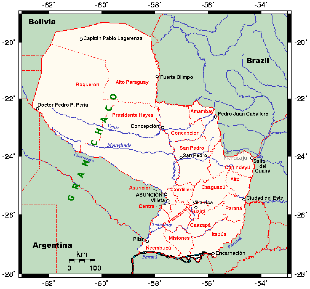 Map of Paraguay