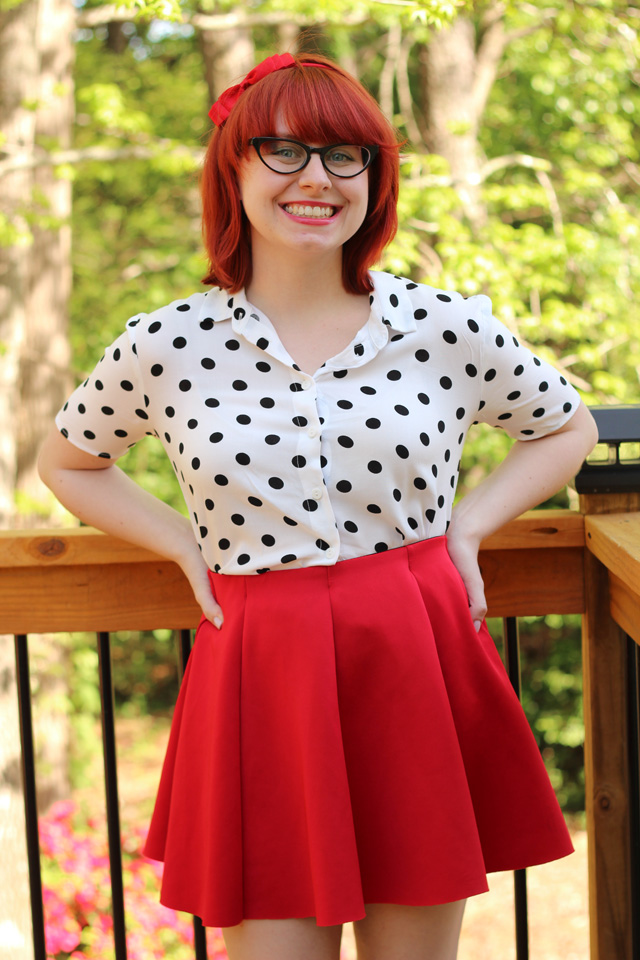 button down skater skirt