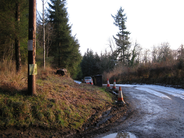 File:Track, pole and planning site notice - geograph.org.uk - 1652177.jpg