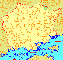 Aba okulunun Okayama Prefecture şehrindeki konumu