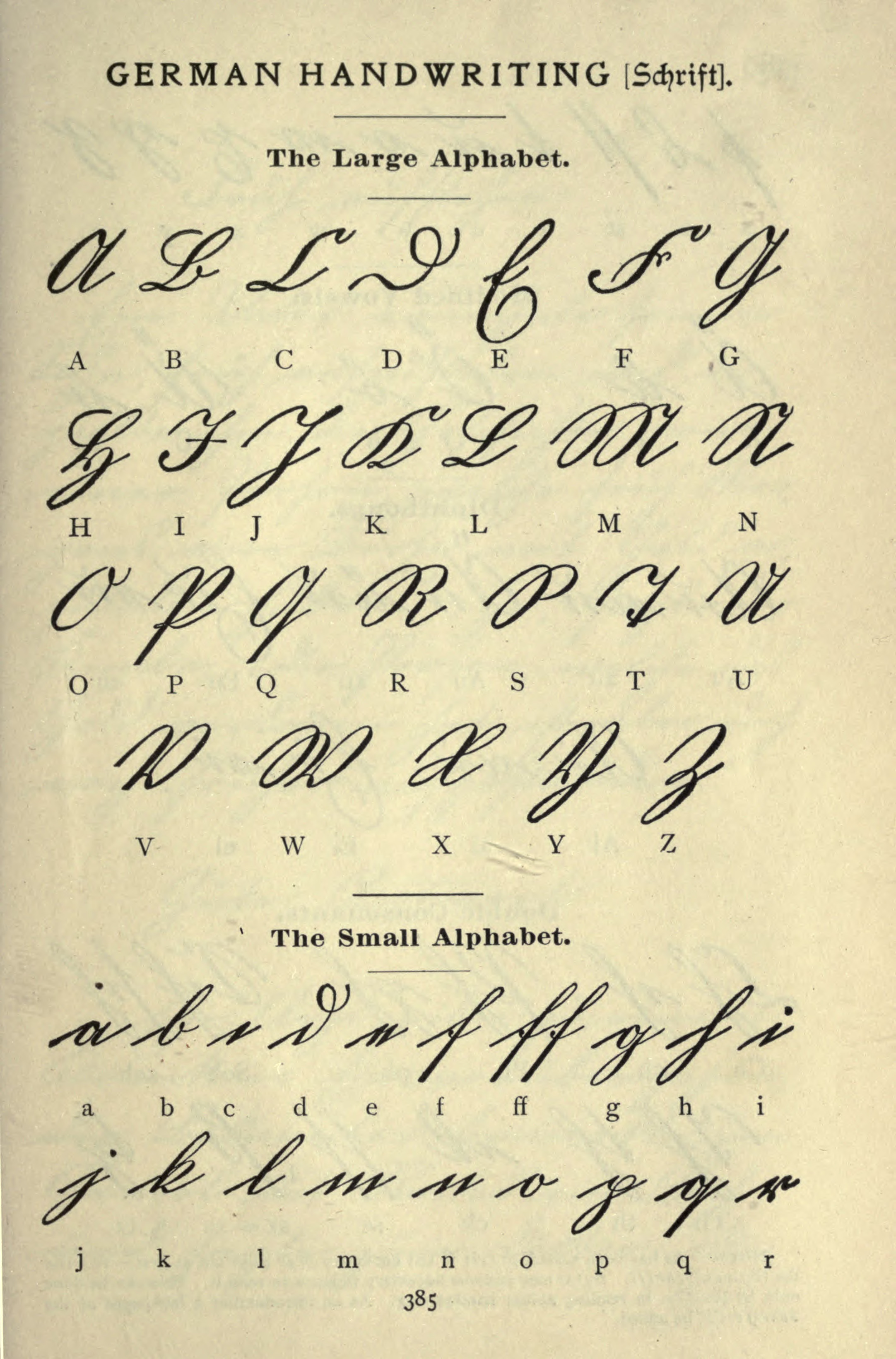 pretty handwriting alphabet