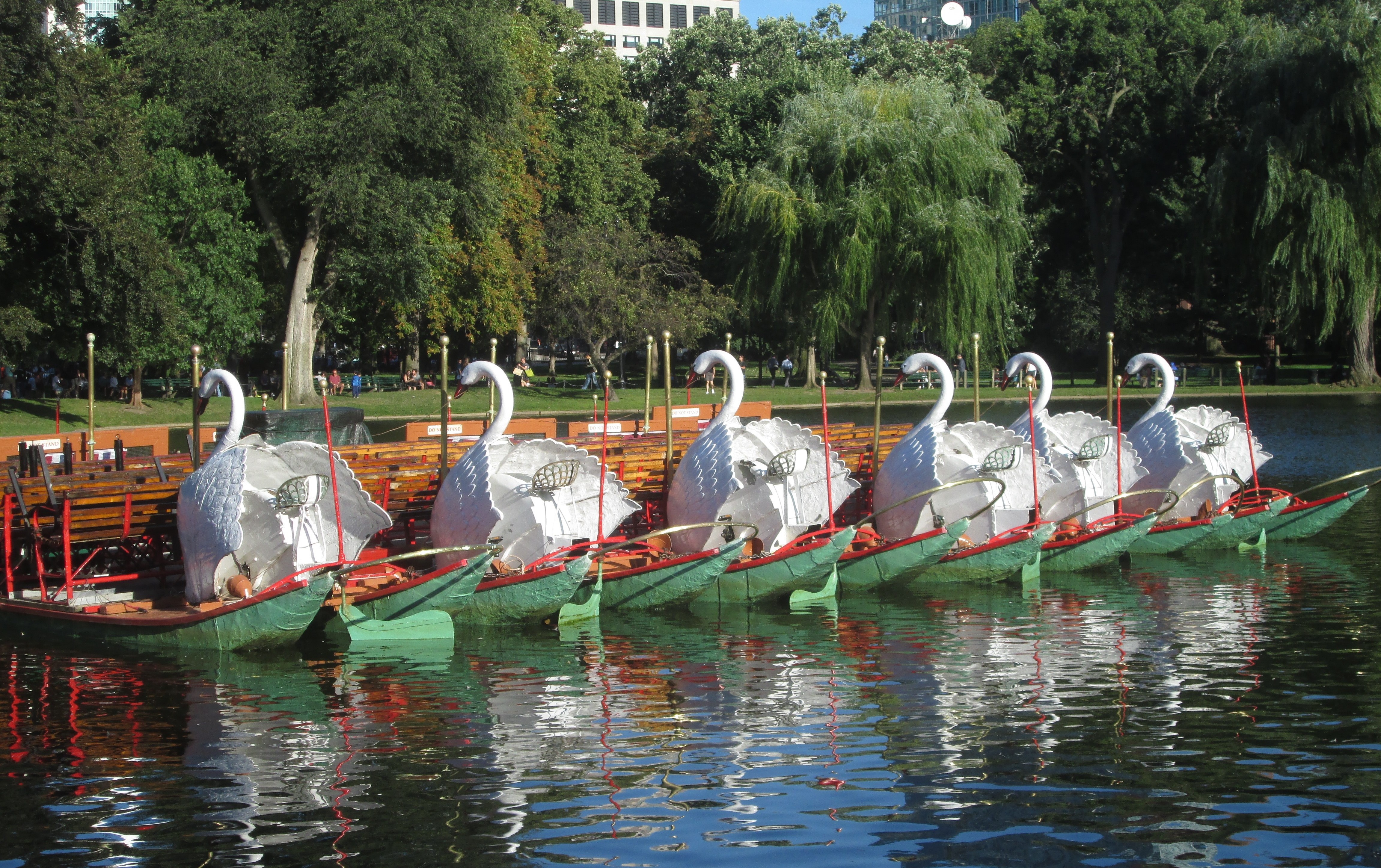 File 2017 Boston Public Garden Swan Boats From West Closeup Jpg