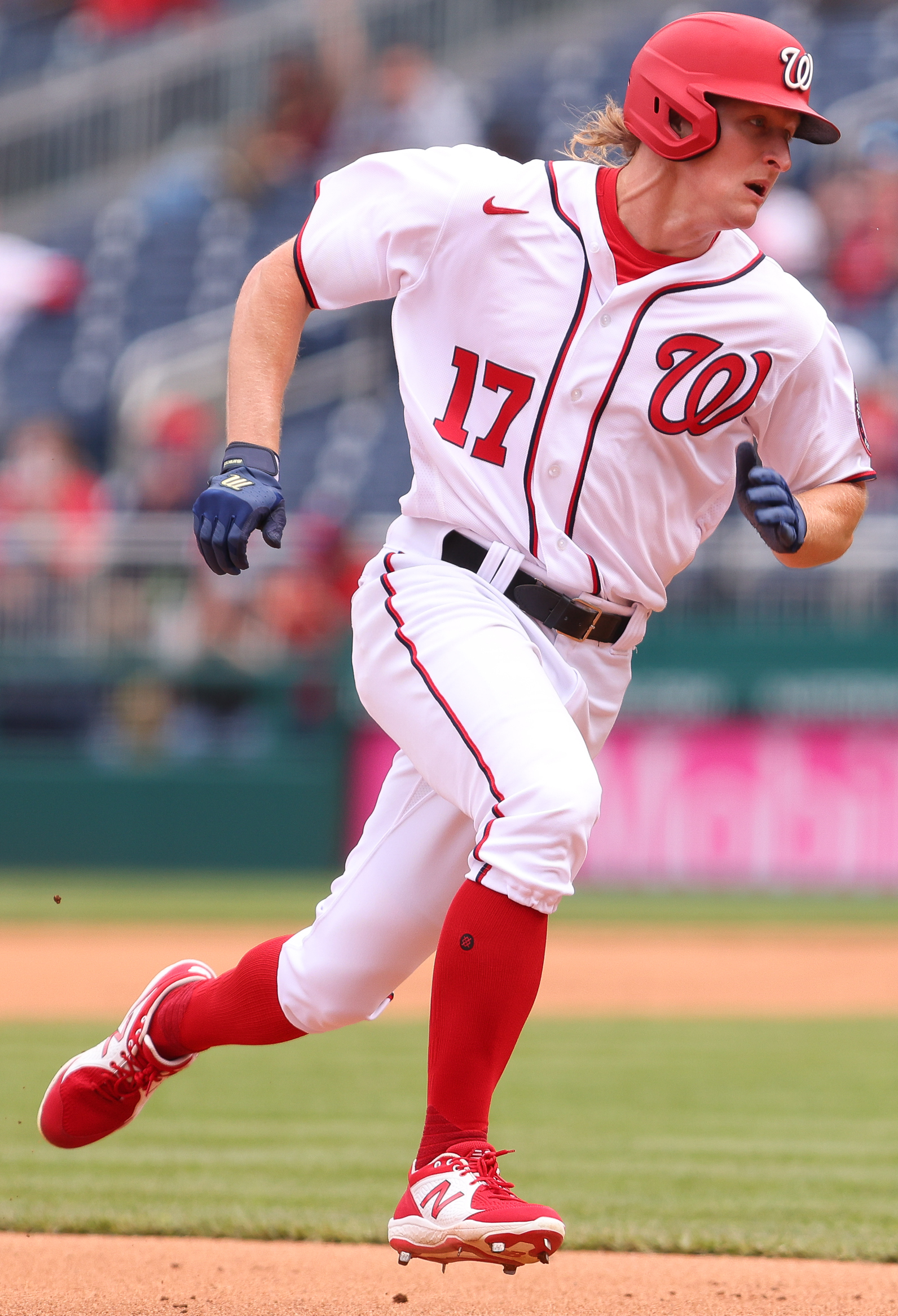 Game-Used Max Scherzer 2019 Navy Script Jersey with Postseason Patch