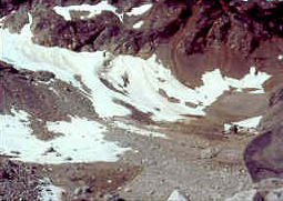 The Lewis Glacier, North Cascades National Park after melting away in 1990