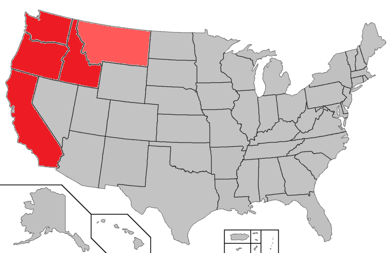 Pacific Coast League Map, Teams