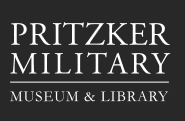 A logo consisting of text "Pritzker Military Museum & Library"